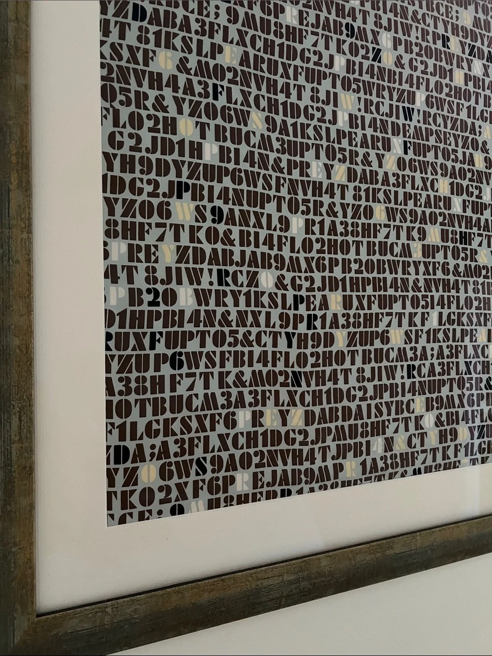 Worth Beige and Brown Letter Print Silk Scarf